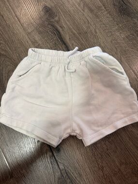 Zara Basic White Elastic Shorts 12-18M